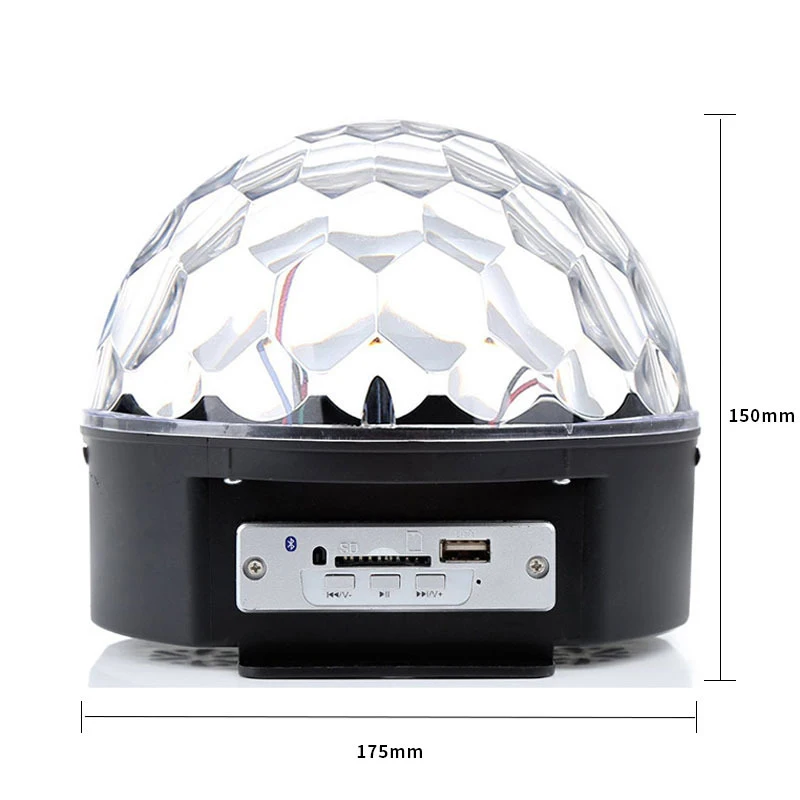 Emissor de Luz de Discoteca Luzes do Palco Player com Controle Diodo Ativado Girando Remoto 9 Cores Rgb Digital Cristal Disco Bola Mágica Som Mp3 3 ativado girando luzes do palco mp3 player