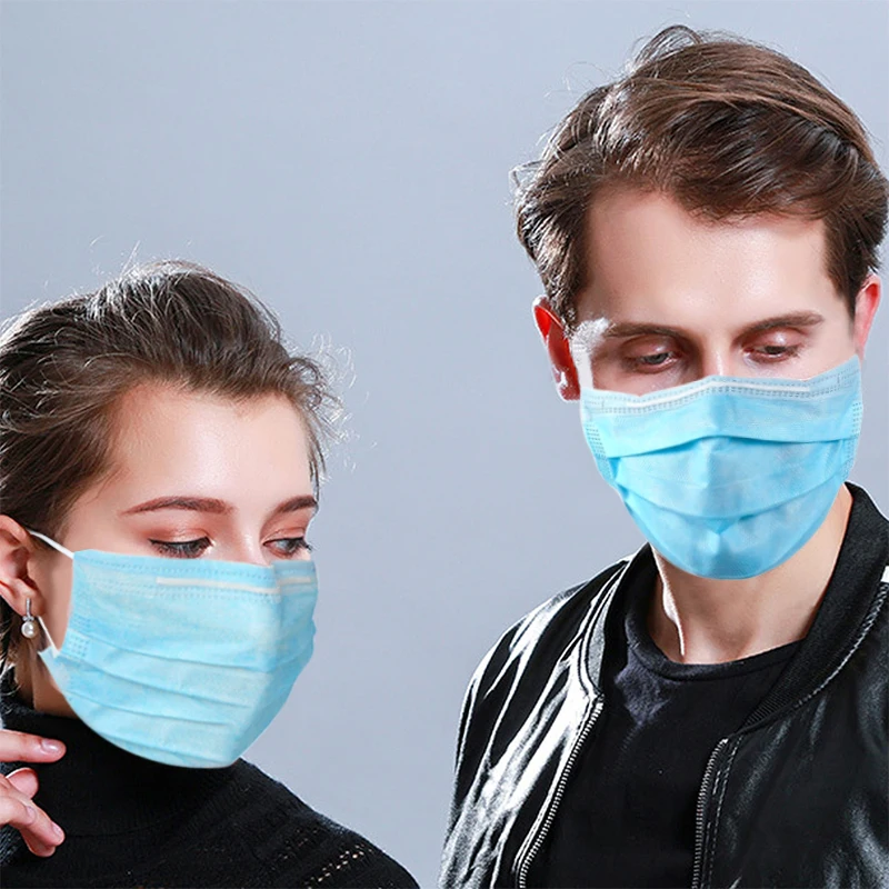 

In Stock 100Pcs Antivirus Disposable Mask Virus ffp 3 Layer Ply Filter Anti-virus Face Masks Dust BFE-N95 Meltblown Mouth Mask