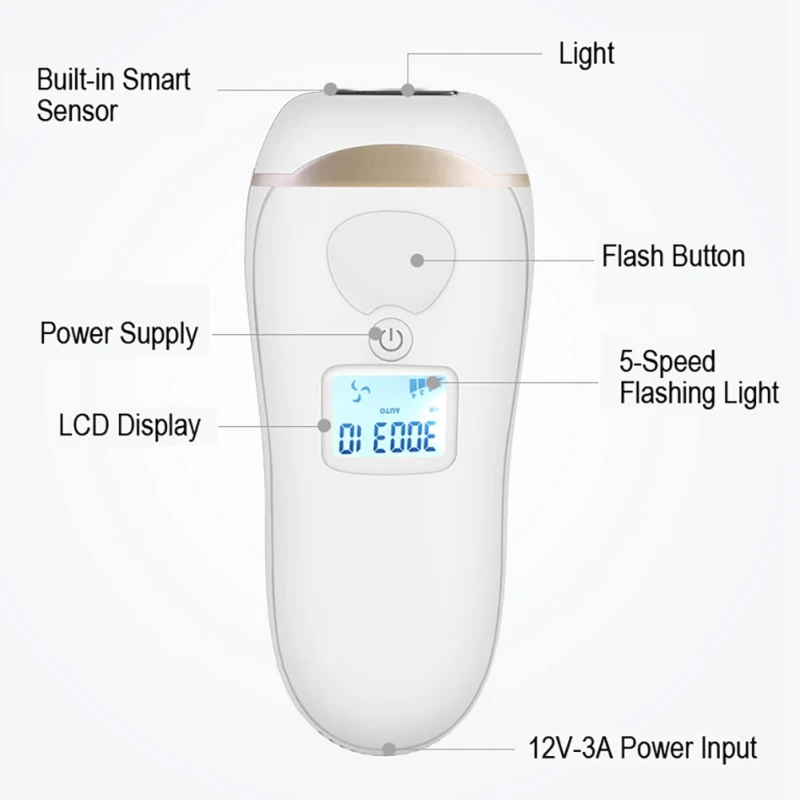 

Laser Epilator Safety Painless Electric Hair Removal Device Rapid Depilation For Leg Hand Bikini Area Hair Removal