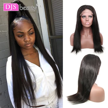 

6x6 Lace Closure Wig Brazilian Virgin Hair Straight Lace Front Human Hair Wigs For Black Women Pre Plucked Wigs DJSbeauty