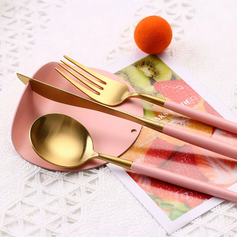 Cutlery Stand Holder Stainless Steel Dinner Knife Fork Spoon Tray Home Table Decoration Art Craft Kitchen Rest Rack 1Piece