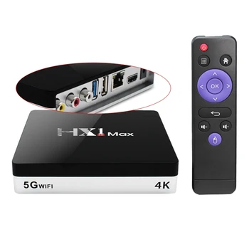 

HX1 Max TV Box Android 9.0 TV Box 2GB RAM 16GB ROM Smart TV Box RK3318 5Gwifi+BT 2.4G 5G WiFi 4K Media Player