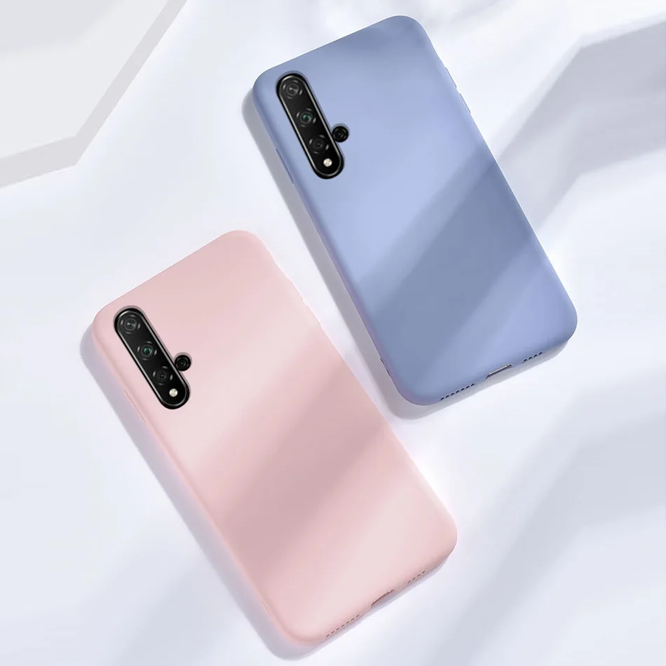 Приятный для кожи чехол Huawei Nova 5T жидкий силиконовый тонкий мягкий ТПУ из