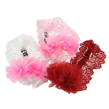

1pc Kids Baby Girl Hair Bow flower Headband Pink Toddler Children Lace Hair Band Accessories Headwear for newborn