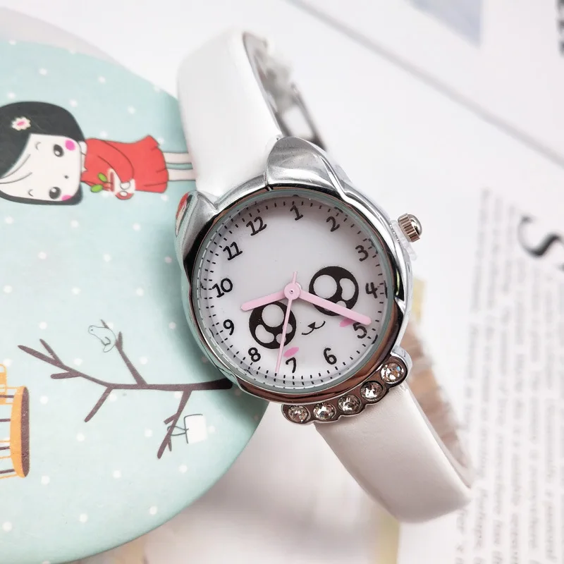 Children Cartoon Watch Girl's Quartz Watch Primary School Boy's Cute Leather Belt Simple Crystal Clock Baby Gifts Droppshipping 4
