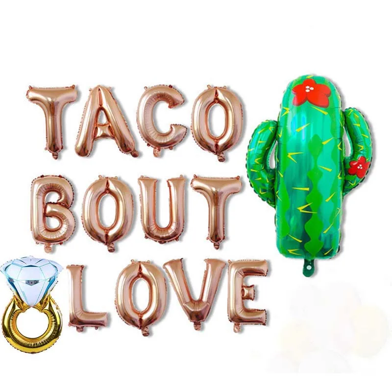 Twins 16 дюймовые розовые золотые воздушные шары Taco Cover Love праздничные украшения для