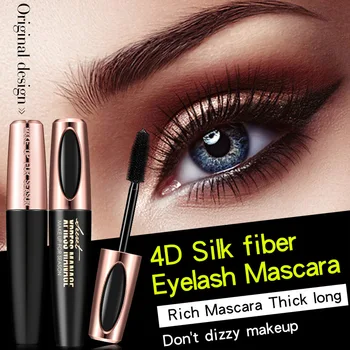 

4D Eyelash Mascara Black Thick Volume Eye Cosmetic Makeup Mascara Long Lasting Curling Lengthening