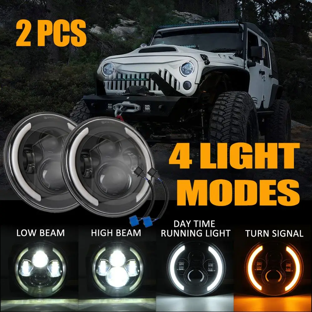 Многофункциональные фары для Jeep Wrangler JK LJ TJ CJ 7 дюймов круглсветодиодный ные Halo Angle