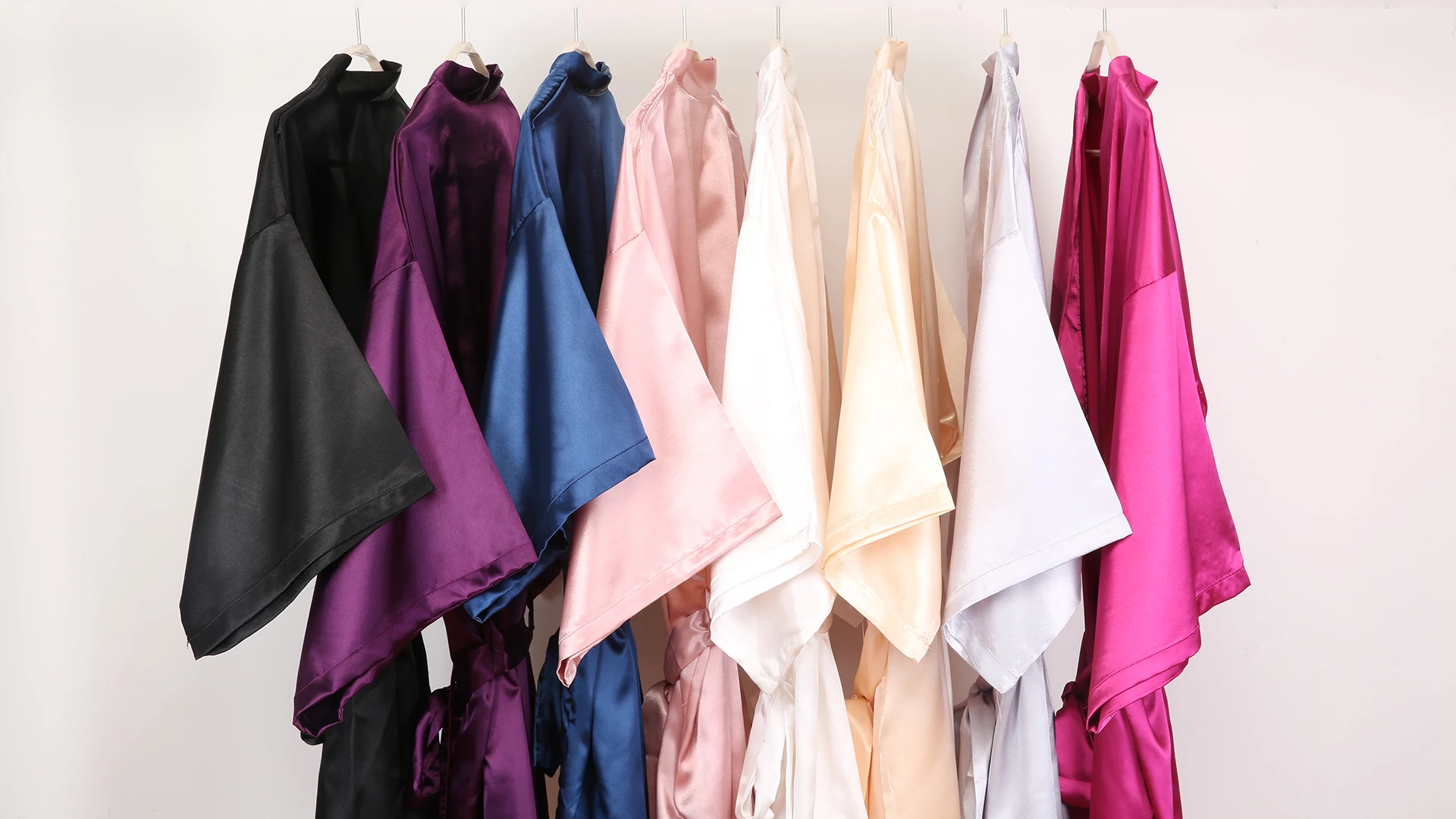 C&Fung plain Satin Robes Kimono bathrobe Women's Simplicity Pajamas Wedding Party robes short S-XXL women sleepwear sleepwear pajamas bride robes silk robe women dress