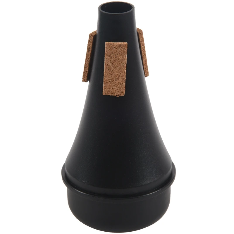 

Plastic Musical Instrument Trumpet Straight Practice Silencer Black