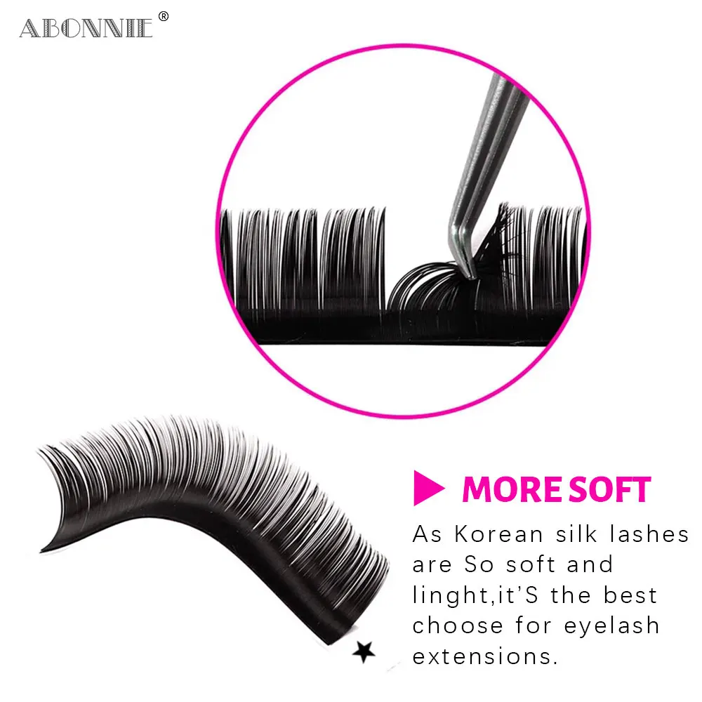Abonnie C/D Curl Classic Individual Eyelash Extensions Russian Volume Lashes Fluffy Premium Lashes Extensions