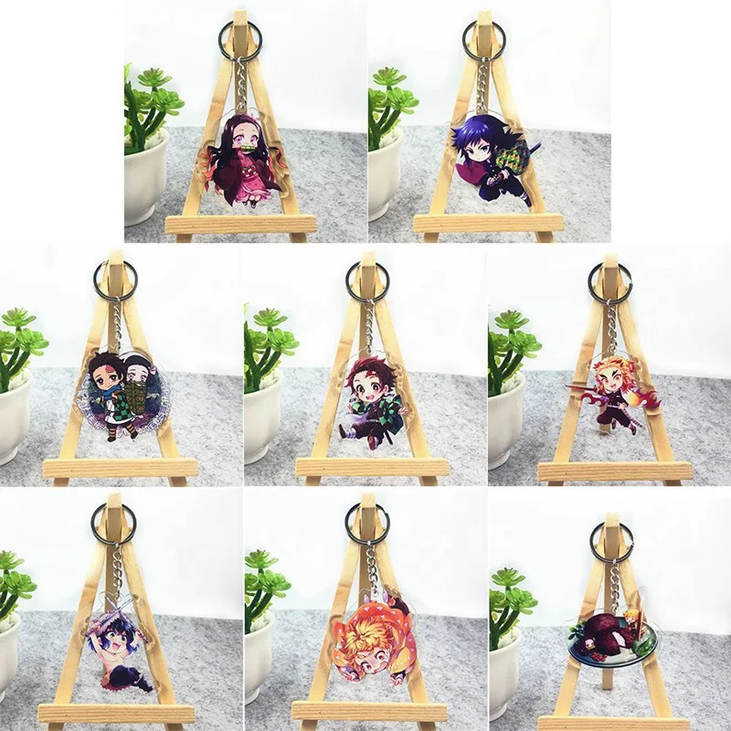 

Japan Anime Demon Slayer: Kimetsu No Yaiba Kamado Tanjirou Cosplay Acrylic Figure Bag Phone Pendant Keychain Keyring Xmas Gifts