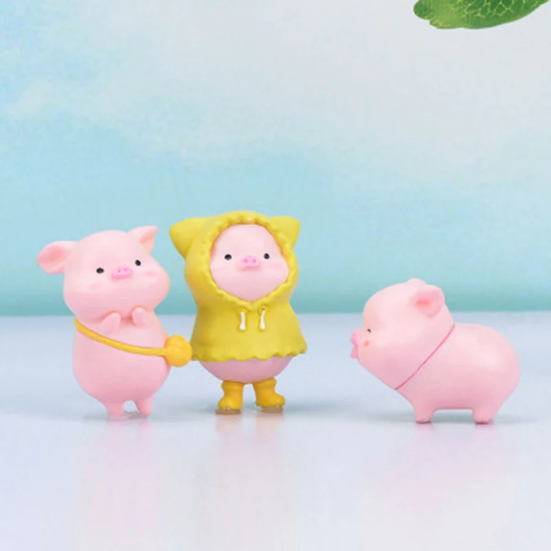 Свинья Семья украшения маленькая статуя фигурка животное модель микро пейзаж