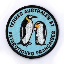 Пингвин вышитые патчи terres австралийские и Антарктики франкоязычные 3 дюйма Высота железа на нашивки на одежду