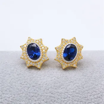 

CMajor S925 Solid Sterling Silver Delicate Vintage Temperament Elegant Luxurious Geometric Two Tone Stud Earrings for Women