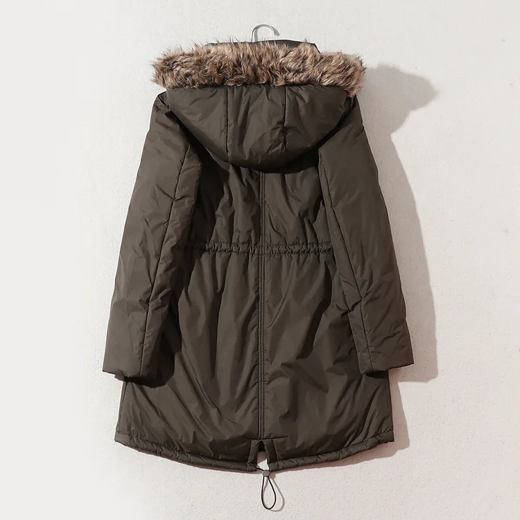 

Do41 Waterproof Fabric WOMEN'S Wadded Jacket Winter Mid-length Thick Deconstructable Hooded Windproof Parker Overcoat