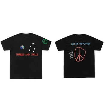 Футболка с буквенным принтом Travis Scott Out Of World, футболка для мужчин и женщин, футболка в стиле «ASTROWORLD», футболка в стиле хип-хоп с изображением к... Футболка с буквенным принтом Travis Scott Out Of World, футболка для мужчин и женщин, футболка в стиле «ASTROWORLD», футболка в стиле хип-хоп с изображением к...