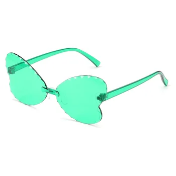

2020 new fashion Children's frameless multilateral sun glasses boys' and girls' fashion color gradient candy one-piece butterfly