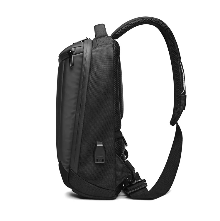 New Men's Chest Bags Anti-thief USB Charging Shoulder Crossbody Bag Casual Travel Large Capacity Water Resistant Chest Pack