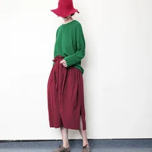 Дизайн хлопок и лен Винтажный стиль стиральная технология Bract юбка Harajuku юбка женская одежда N010