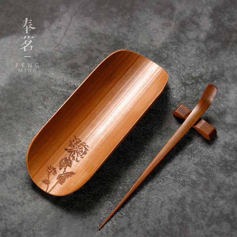 

3pcs a setnatural bamboo tea: Plum orchid bamboo chrysanthemum Zen kungfu tea ceremony Six Gentlemen tea clip