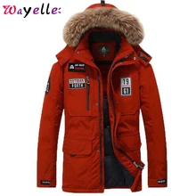 Мужская куртка-пуховик из 80% утиного пуха, Зимняя Толстая теплая ветровка, мужская куртка-парка с меховым капюшоном и воротником, мужские парки с утиным пухом