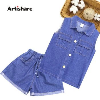 

Girls Summer Clothing Denim Vest + Short Children's Clothes For Girls Sleeveless Kids Girls Clothes Casual Children's Clothes