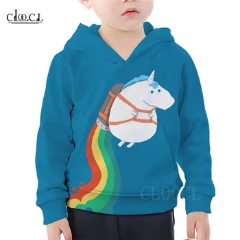 

Rocket Rainbow Unicorn Hoodie Children's Sweatshirt Cartoon Unicorn 3D Printed Hoodie Casual Lovely Kids Family Matching Outfits