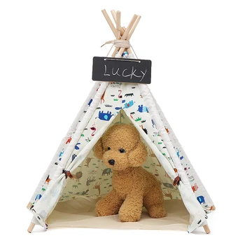 

New Folding Pet Dog House Kennels Washable Tent Puppy Cat Bed Indoor Outdoor Home Playing Teepee Tipi Dog Supplies Portable S/M/