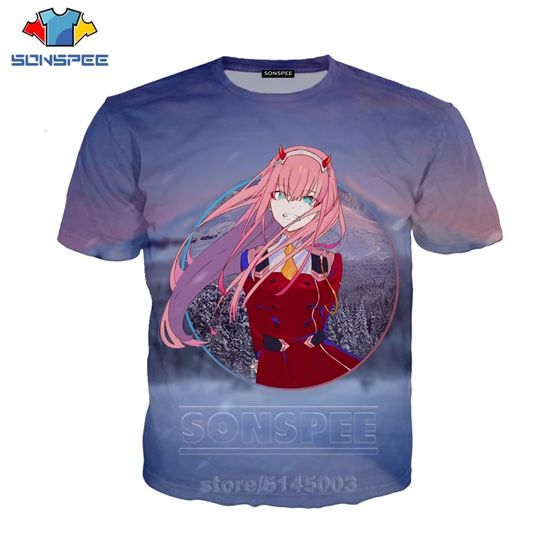 22 Darling In The Franxx футболка для мужчин женщин Аниме Толстовка 3D принт сексуальная ZERO TWO короткий рукав хип хоп Уличный пуловер с круглым вырезом C006 - Цвет: 22