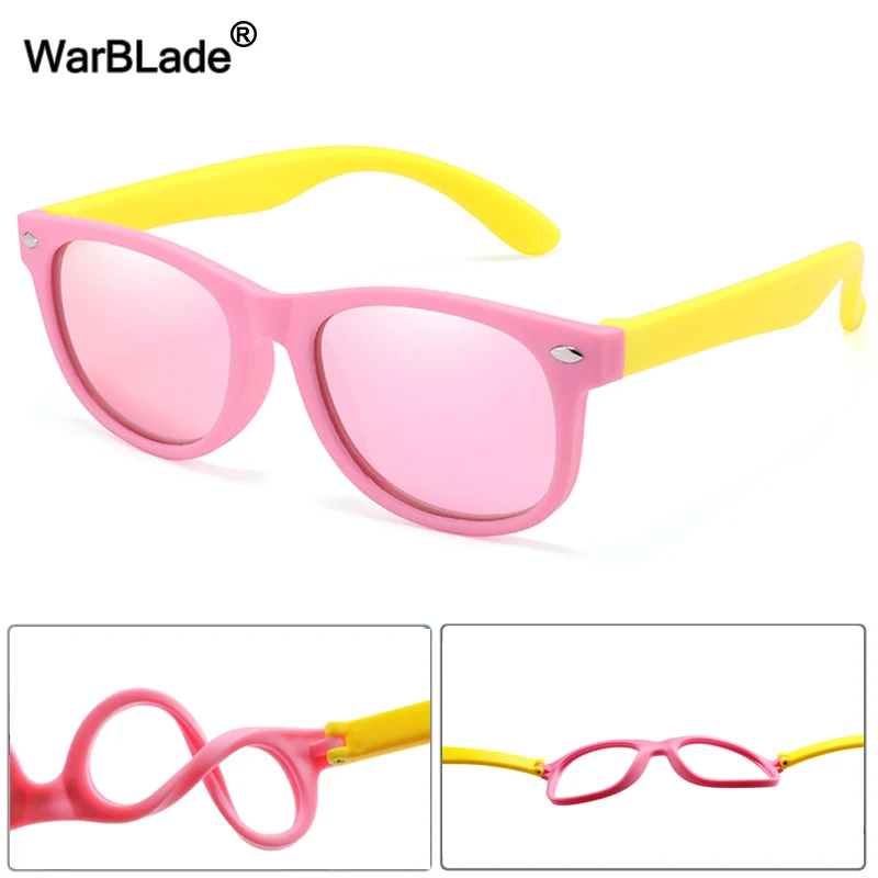 WarBlade Fashion Kids Occhiali da sole Occhiali da sole polarizzati per bambini Ragazzi Ragazze Occhiali Occhiali di sicurezza in silicone per bambini UV400_voghion.com