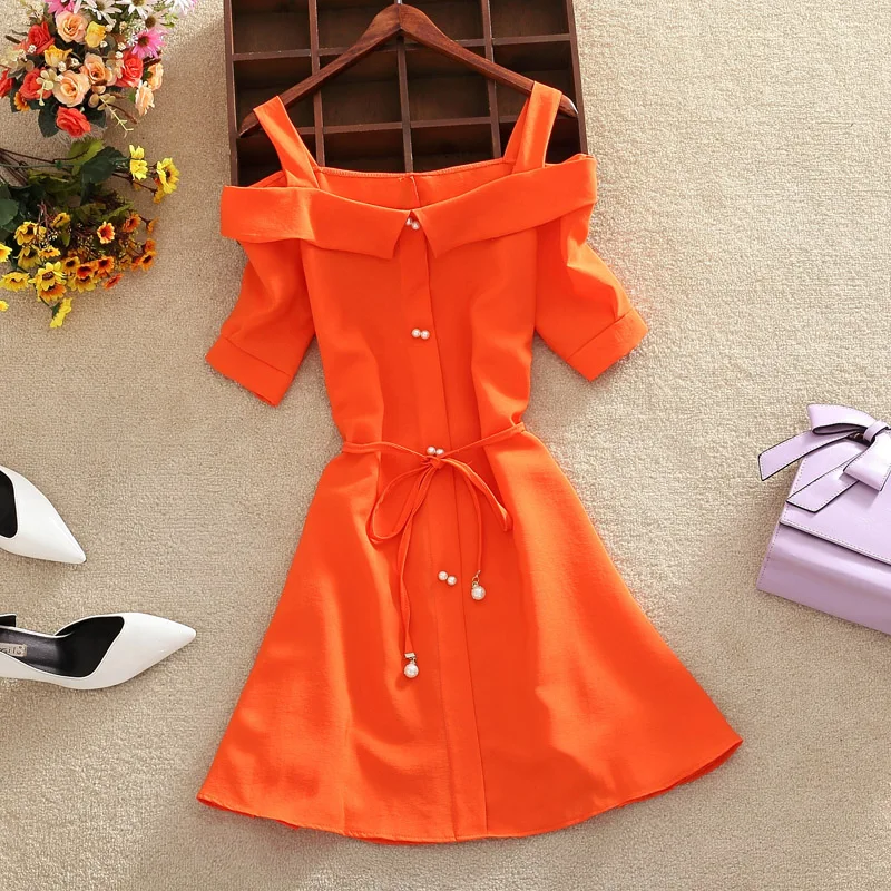 Лето 2020 корейское милое платье для девочек повседневное мини с коротким рукавом