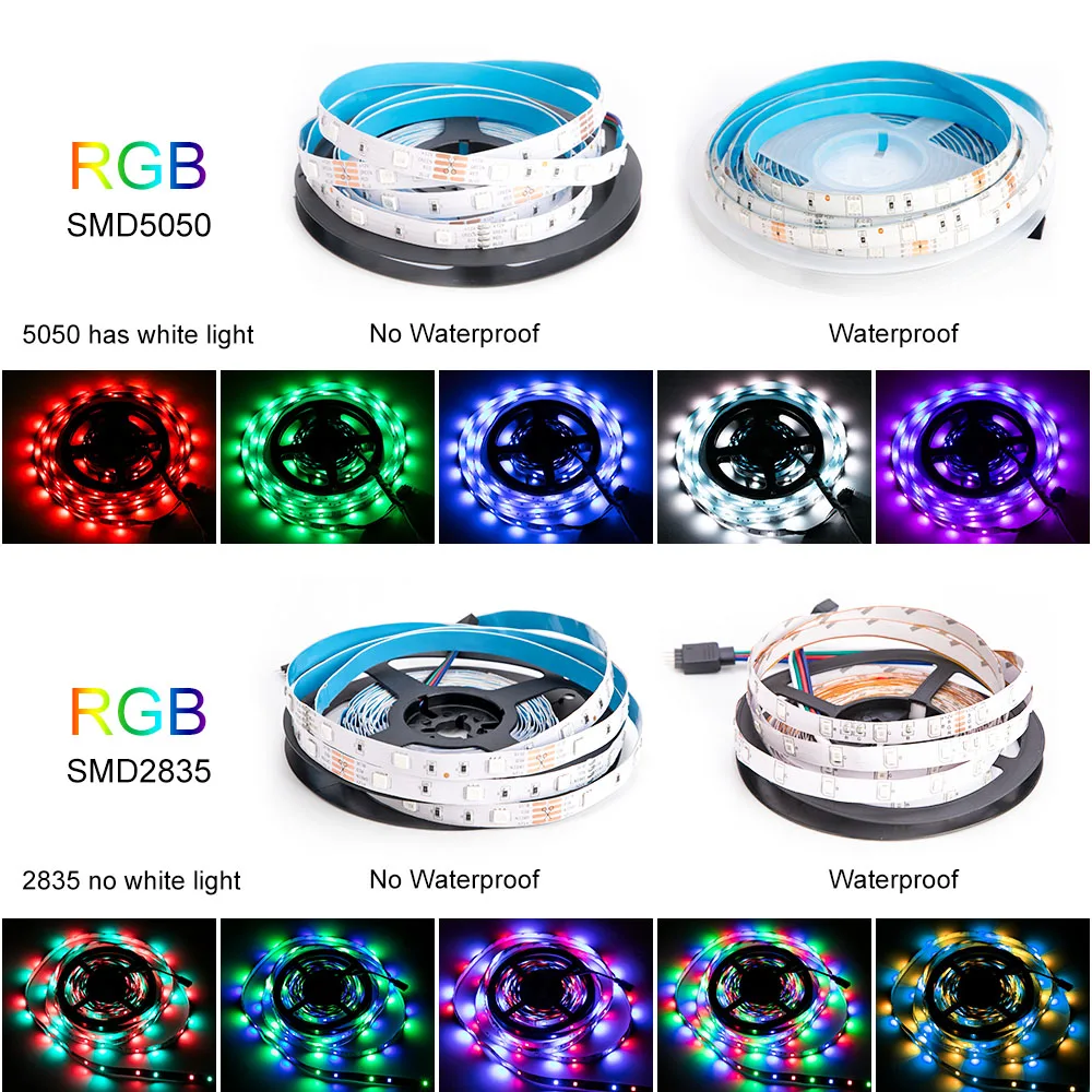 Светодиодный ленточный светильник RGB Светодиодная лента 12 В SMD 5050 2835 гибкая fita 5 м