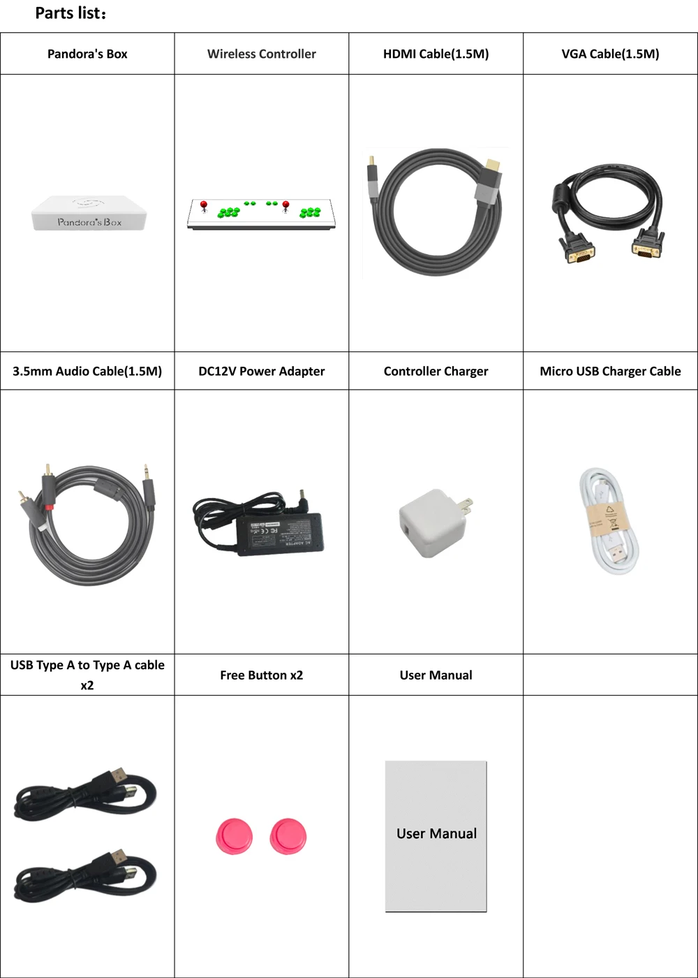 Оригинальная коробка Pandora 6 1300 в 1, аркадная консоль, беспроводная железная консоль, набор, 2 плеера, кнопки джойстика, HDMI, VGA, выход, ТВ, ПК, PS3