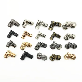 

Metal Cord Lock Cord Stoppers Toggles Clip Apparel Bungee Cord Lock Double and Single Accessories Clothes Push Lock Clips 5pcs