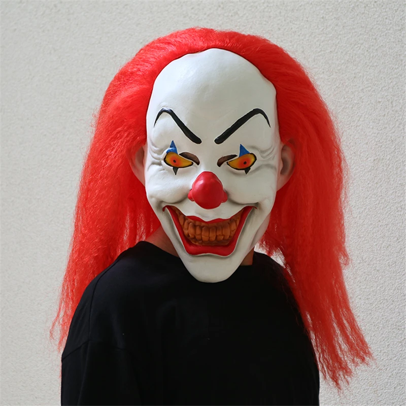 Move Stephen King's It Horror маска для лица маска на Хэллоуин красная длинная гримаса страшная маска Pennywise клоун Косплей полимерная маска реквизит
