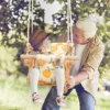 INS Portable Baby Wooden Hanging Swing Seat Adjustable Safety Canvas Cushion Hammock 0-12 Months Toddler Outside Swing Chair 6