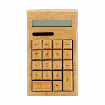 

Solar Climbing Calculator Creative Computer 12 Digit Display Double Power Anti Slip Pad Bamboo Solar Calculator