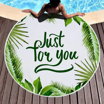 

Round Plant Letter Print Tassel Outdoor Summer Beach Mat Yoga Towel Carpet Shawl Summer Beach Mat Yoga Towel Carpet Shawl Towel