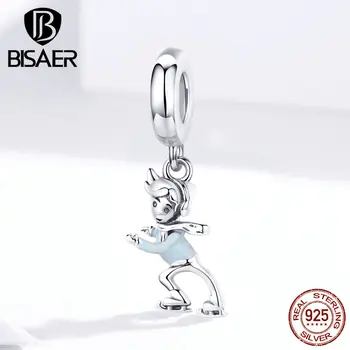 

Skiing Boy BISAER Hot Sale 925 Sterling Silver Skiing Boy & Girls Beads Charms fit Bracelets Silver 925 Jewelry ECC1352