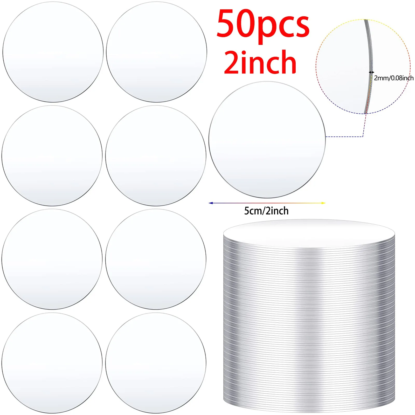 Round Acrylic Sheet Pieces, Clear Acrylic Circle Discs