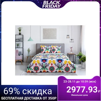 

Bed linen Ethel duet "Electric" 143x215 cm-2 pcs, 220x240 cm, 70x70 cm-2 pcs, 100% cotton, percale