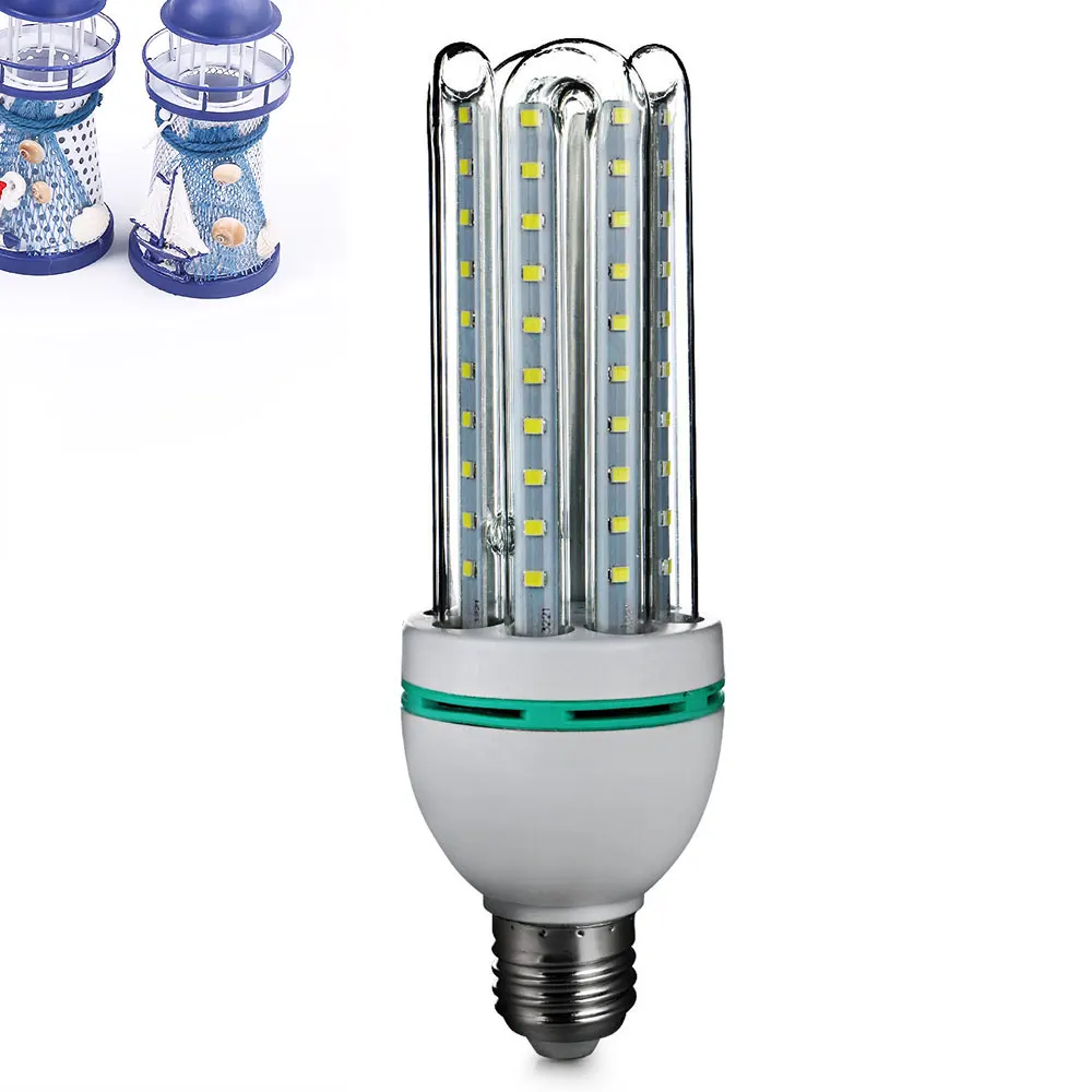 Luminous E27 Corn Light LED Bulb U Shape Home Lighting SMD2835 16W White