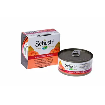 

"Schesir" canned food for dogs chicken + papaya 150gr 12 PCs.