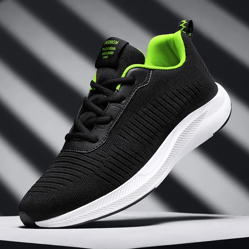 

2019 Ultra Light Men Casual Shoes Fly Weave Lace Up Trainers Shoes Four Season Zapatillas Hombre Brand Cheap Outdoor Sneakers
