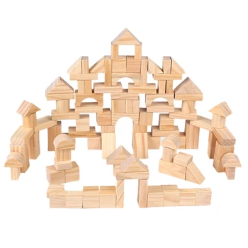 

Pine Wood Large Block Log Color Boxed Enlightenment Combination Puzzle Building Block Toy