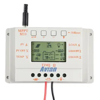 

10A MPPT tracking Solar charge Controller 12V 24V Auto Work Solar Panel regulator LCD display with light and timer control
