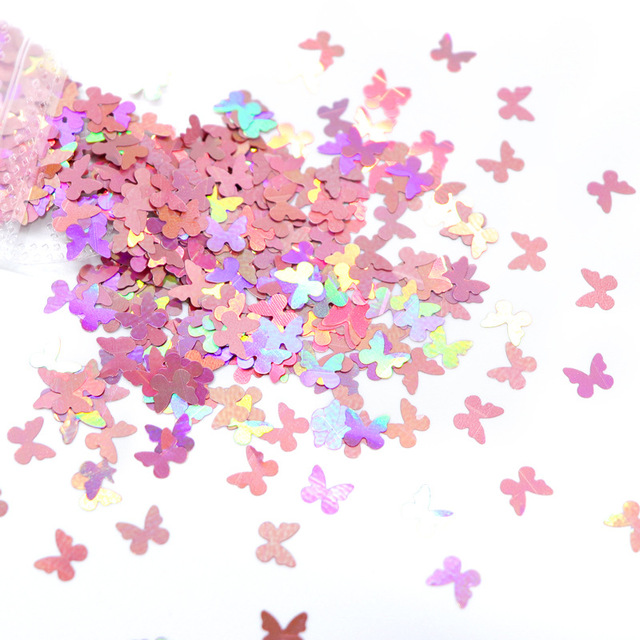 Pearly Butterfly Nail Sequin Glitter Flake Summer Nail Art Decorations Paillette French Polish Manicure Accessories 12 colors