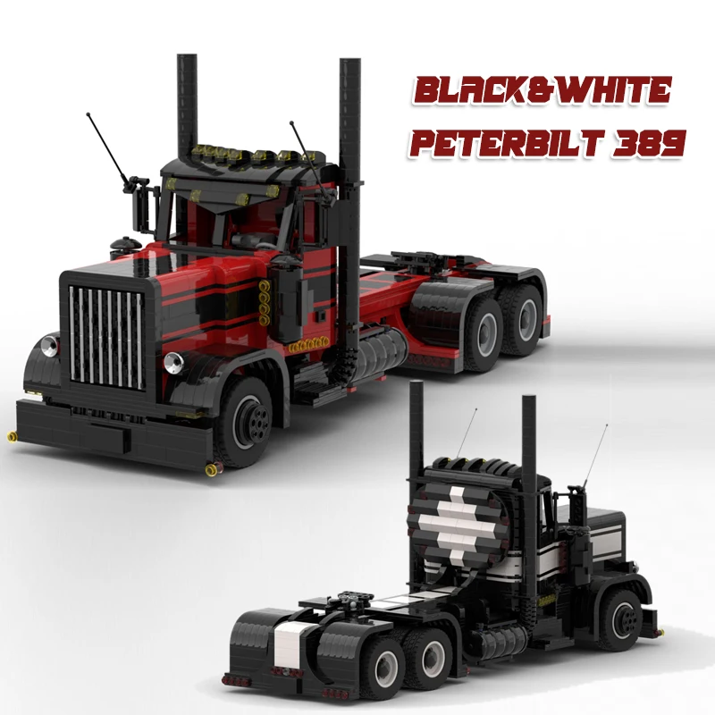 

City Science And Technology Engineering MOC Building Block Trailer Puzzle Heavy Dump Truck DIY Assembly Transport Vehicle Bricks