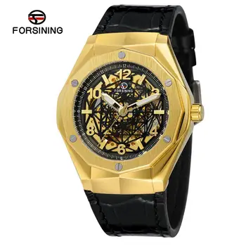 

Chinese Wholesale Brand Forsining Creative Design Watch Automatic Skeleton Genuine Leather Business Military Skeleton Watches